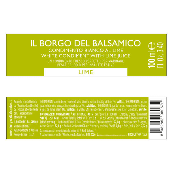IL BORGO DEL BALSAMICO - LIME CONDIMENT 250ml