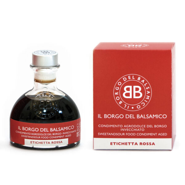 IL BORGO DEL BALSAMICO di MODENA CONDIMENTO AGED RED LABEL HIGH VISCOSITY OVAL BOTTLE - 100ml