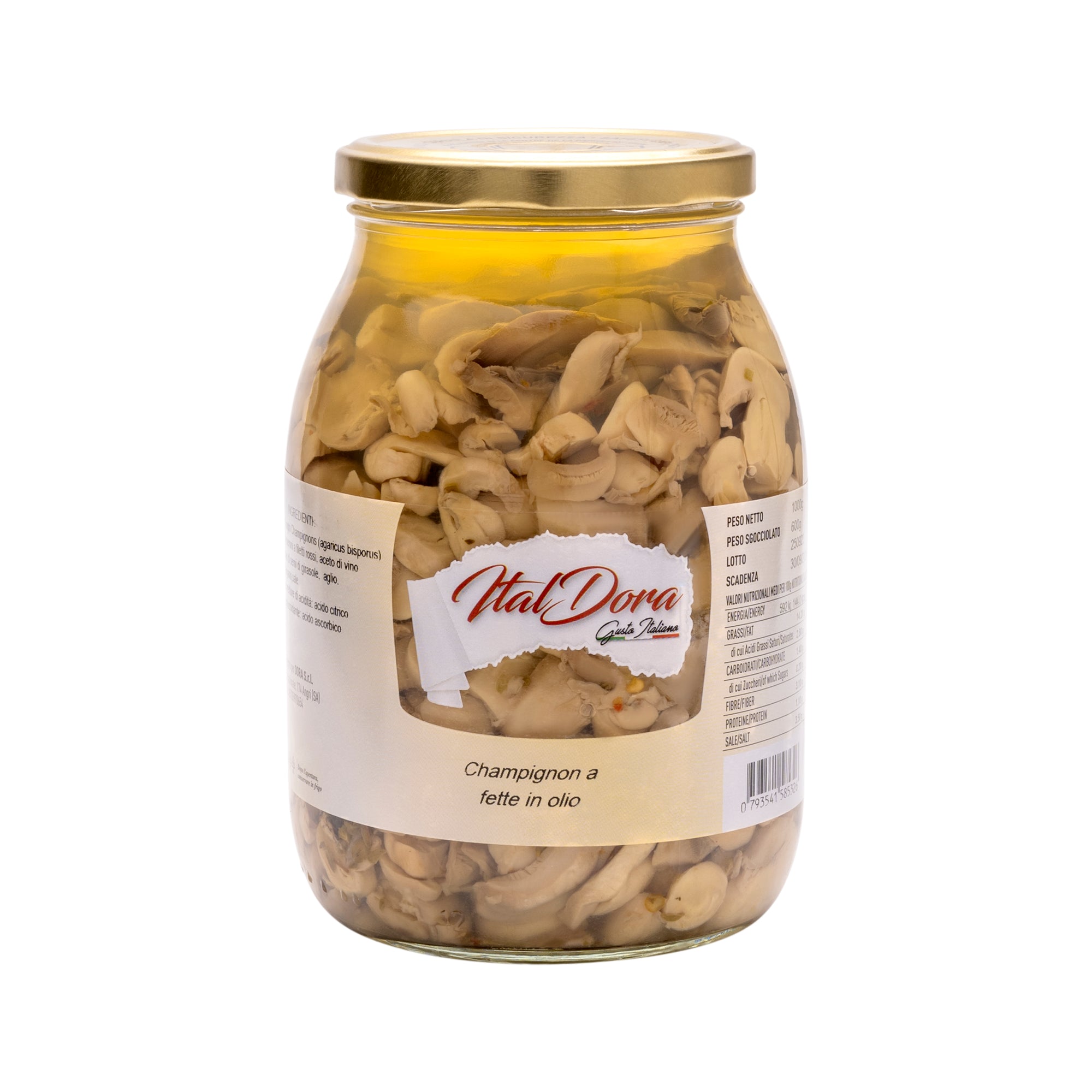 ITALDORA-Funghi Champignon a Fette in sunflower oil 580g