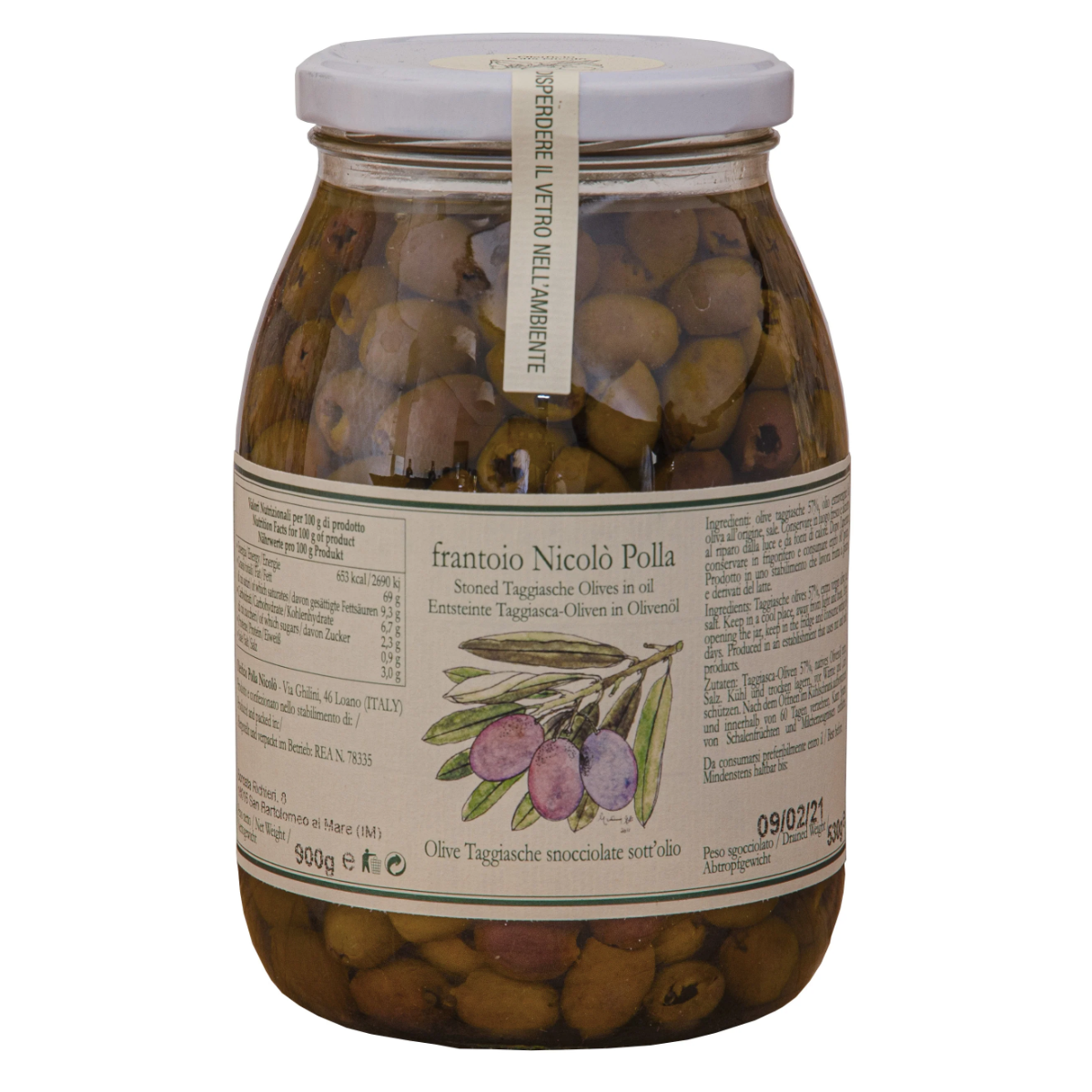 POLLA - Olive Taggia - 100% Italy -  bone off in oil - 900g