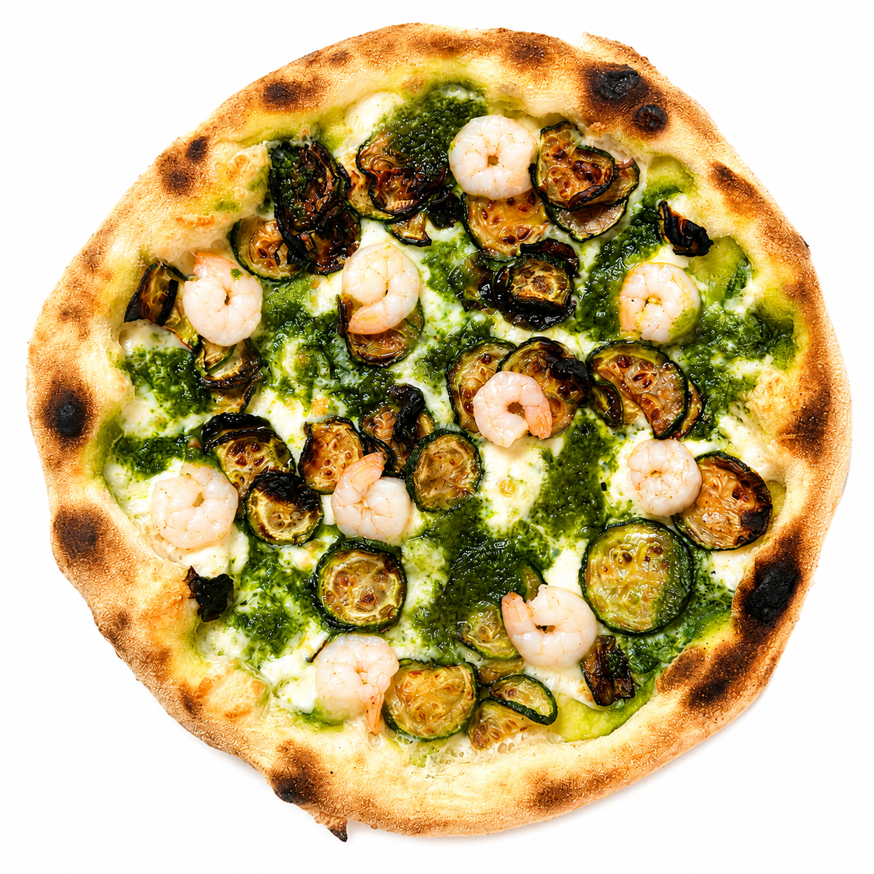 PIZZA GAMBERI &amp; ZUCCHINE 11'' set 6 pizzas