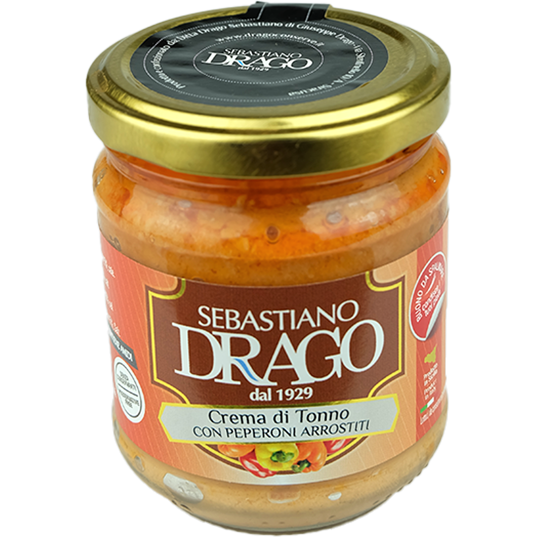 DRAGO - TUNA CREAM WITH ROASTED PEPPERS - 180g - Jet Italian Deli - JID-DR-IM - DRAGO - Italian food - Italian grocery - Food delivery - Thailand - Wine - Truffle - Pasta - Cheese