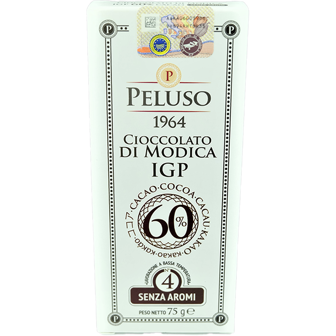 PELUSO - MODICA DARK BLACK CHOCOLATE IGP - 75g - Jet Italian Deli - JID-DR-IM - Peluso 1964 - Italian food - Italian grocery - Food delivery - Thailand - Wine - Truffle - Pasta - Cheese