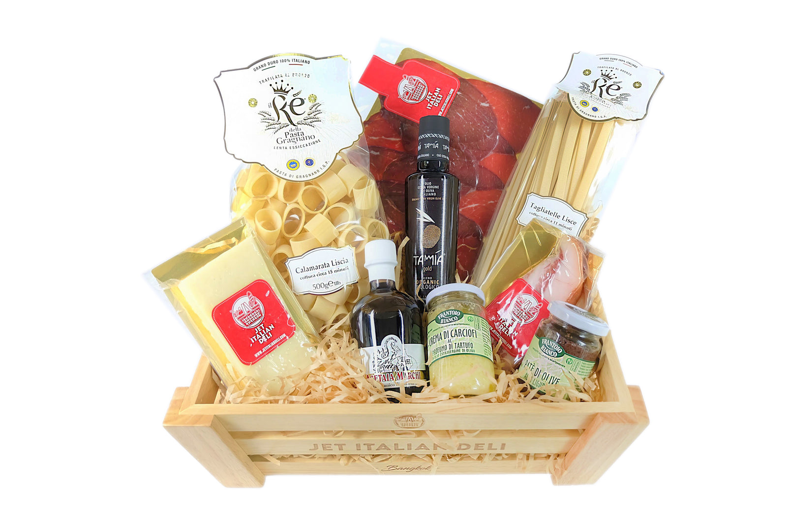TASTE of ROME - WOOD HAMPER "ITALIAN DESIGN" - Jet Italian Deli - JID-HP-MIX - MIX - Italian food - Italian grocery - Food delivery - Thailand - Wine - Truffle - Pasta - Cheese