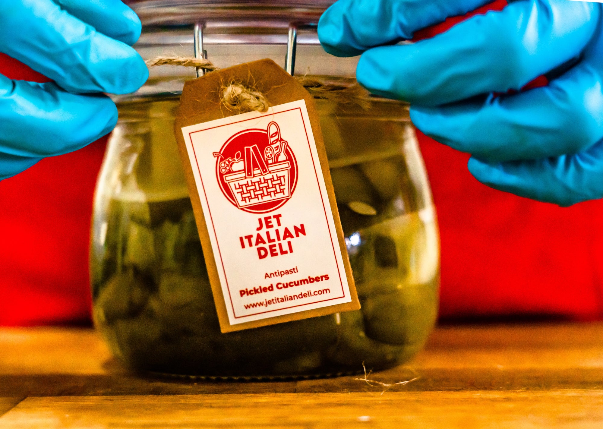 PICKLED CUCUMBERS - VEGETABLES ITALIAN STYLE - hermetic jar reusable 500g - Jet Italian Deli - JID-GA-HO - ROCKFOODS BANGKOK - Italian food - Italian grocery - Food delivery - Thailand - Wine - Truffle - Pasta - Cheese