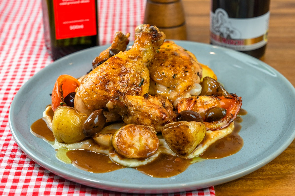 POLLO ALLA CACCIATORA - Hunter style chicken - Suitable for 2 People - Jet Italian Deli - JID-GA-HO - ROCKFOODS BANGKOK - Italian food - Italian grocery - Food delivery - Thailand - Wine - Truffle - Pasta - Cheese