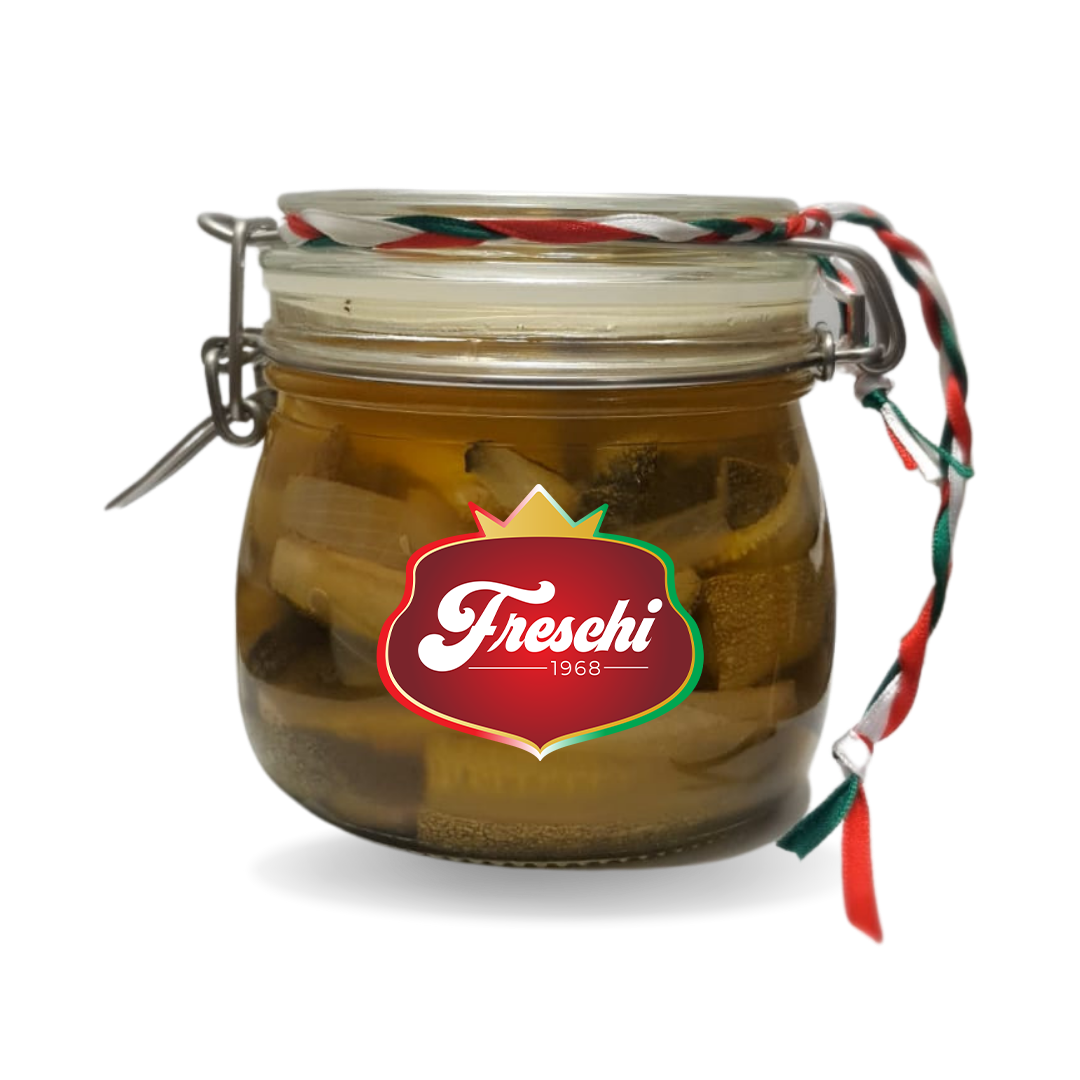 ZUCCHINI IN CARPIONE - VEGETABLES ITALIAN STYLE - hermetic jar reusable 500g - Jet Italian Deli - JID-GA-HO - ROCKFOODS BANGKOK - Italian food - Italian grocery - Food delivery - Thailand - Wine - Truffle - Pasta - Cheese