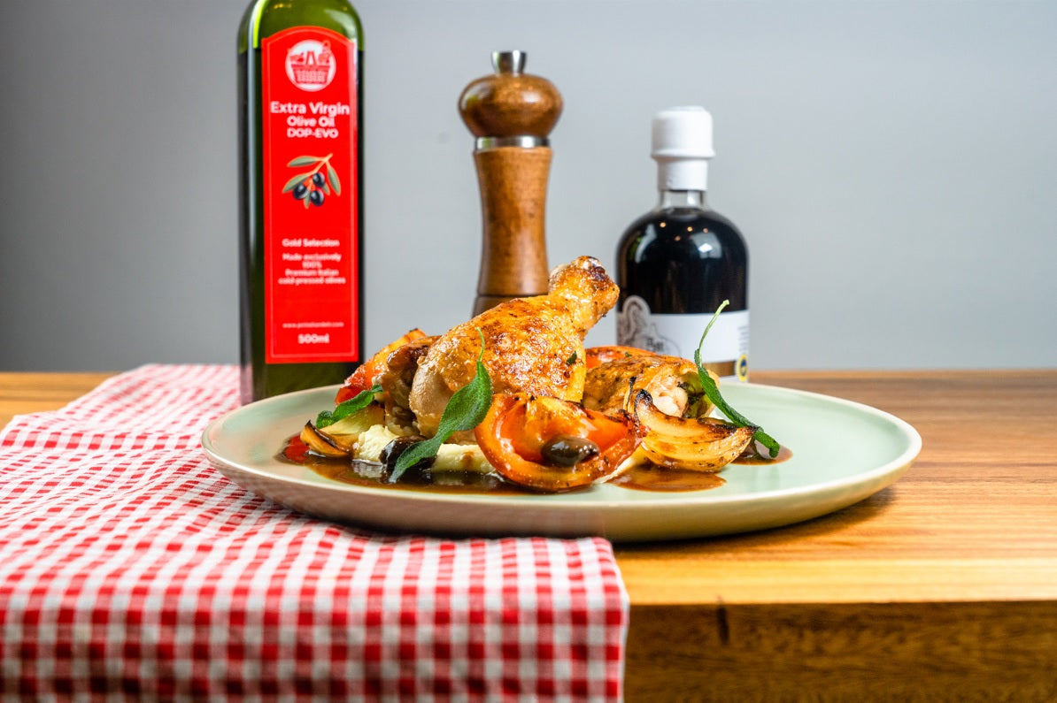 POLLO ALLA CACCIATORA - Hunter style chicken - Suitable for 2 People - Jet Italian Deli - JID-GA-HO - ROCKFOODS BANGKOK - Italian food - Italian grocery - Food delivery - Thailand - Wine - Truffle - Pasta - Cheese