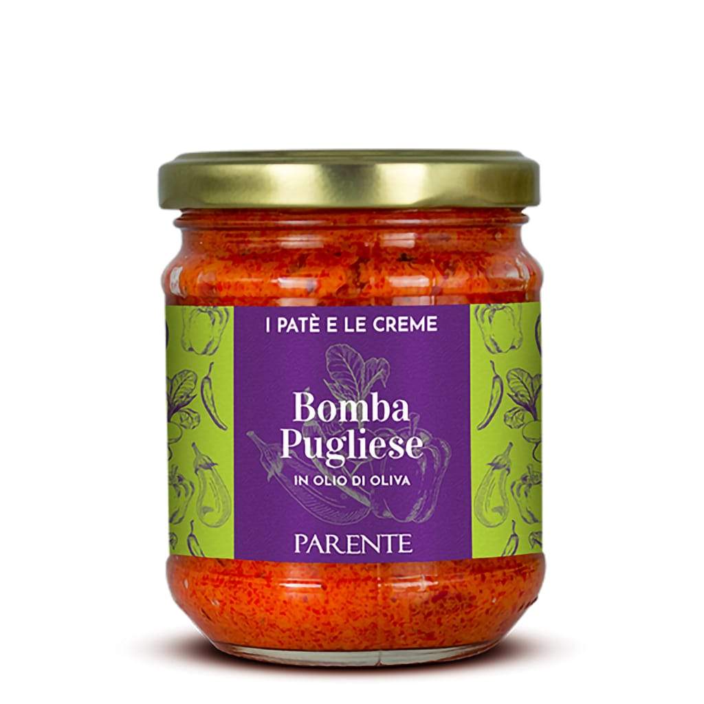 PARENTE - SPICY VEGGIE SPREAD BOMBA PUGLIESE - Jet Italian Deli - JID-DR-IM - Parente - Italian food - Italian grocery - Food delivery - Thailand - Wine - Truffle - Pasta - Cheese