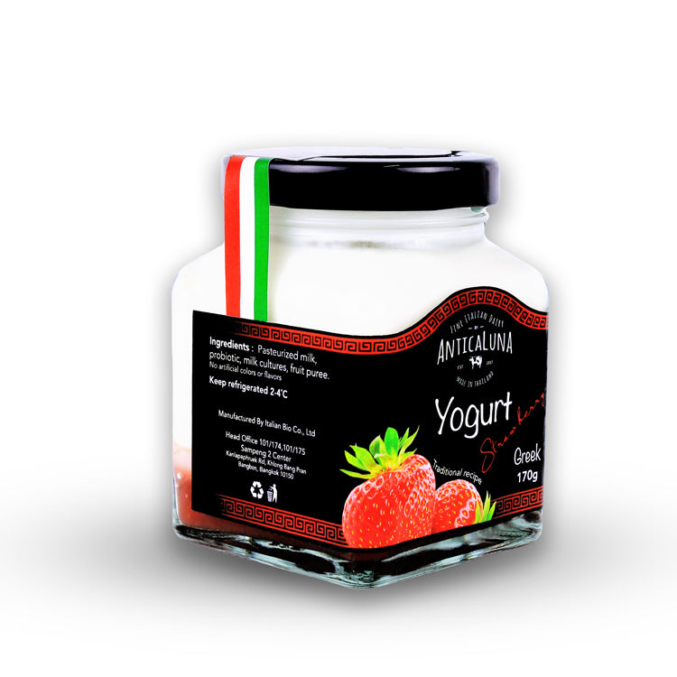 ANTICALUNA - GREEK YOGURT STRAWBERRY - 170g - Jet Italian Deli - JID-DA-LP - ITALIAN BIO CO - Italian food - Italian grocery - Food delivery - Thailand - Wine - Truffle - Pasta - Cheese